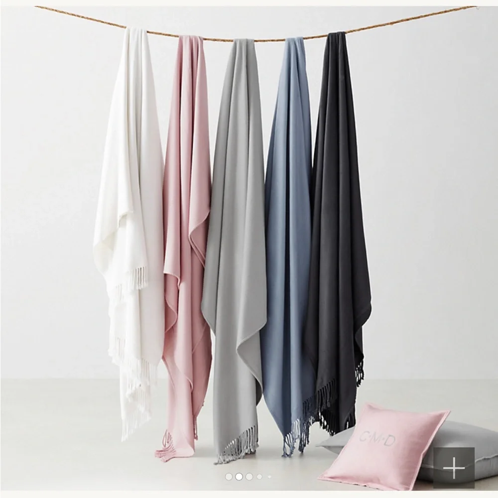RH TEEN LUXE BAMBOO THROW BLANKET IN BLUE 45x60